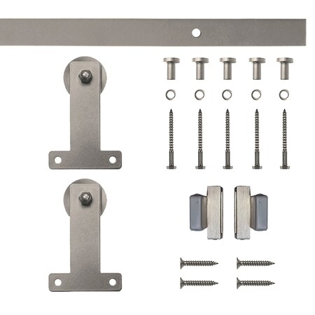 Quiet Glide Soft Close 72" Satin Nickel Front Mini Single Barn Door Hardware NT.1310.04.SN-72-SC